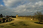 Archäologischer Park Xanten, Panorama mit Stadtmauer und Hafentempel, Colonia Ulpia Traiana, Xanten, Niederrhein, Nordrhein-Westfalen, Deutschland