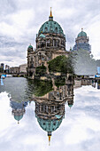 Double exposure of the Berliner Dom as seen from the Friedrichsbrücke.