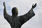 Rear view of the Cristo Rei Jesus statue at Carenage Harbour, Saint George's, Saint George, Grenada, Caribbean