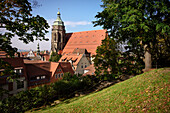 Blick auf die historische Altstadt mit Marienkirche, Pirna, Elbsandsteingebirge, Sächsische Schweiz, Sachsen, Deutschland