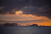 Islands and headlands from Manuel Antonio National Park at sunrise, near Quepos, Puntarenas, Costa Rica, Central America