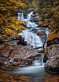 An den Rissloch-Wasserfällen bei Bodenmais, Bayrischer Wald, Bayern, Deutschland