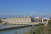 Kraftwerk André Blondel CNR an der Rhône, bei Bollène, Vaucluse, Provence-Alpes-Côte d'Azur, Frankreich
