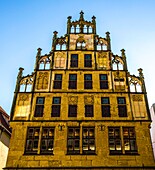 Crüwell House from 1530 at Alter Markt in the old town of Bielefeld, Teutoburg Forest, North Rhine-Westphalia, Germany