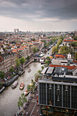Panoramablick vom Kirchturm der "Westerkerk", Amsterdam, Provinz Noord-Holland, Niederlande, Europa