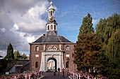 historic city gate to the old town of Leiden, province of Zuid-Holland, The Netherlands, Europe
