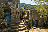 Medieval mountain village on the coast, Pigna, near LÎle-Rousse, Balagne, Haute-Corse department, Corsica, Mediterranean Sea, France