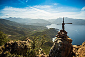 Blick vom Monte Senino, Bucht von Porto, Département Haute-Corse, Westküste, Korsika, Mittelmeer, Frankreich