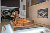 Model of the old Saarbrücken Castle in the Saar Historical Museum, Saarbrücken, Saar Valley, Saarland, Germany