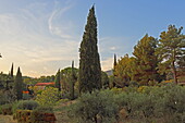 Einfahrt zu einer Farm bei Suzette, Vaucluse, Provence-Alpes-Côte d'Azur, Frankreich