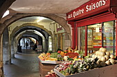 Aux Quatre Saisons fruit and vegetable shop, Rue Filaterie, Annecy, Haute-Savoie, Auvergne-Rhone-Alpes, France