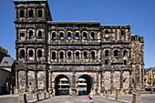Porta Nigra historic Roman city gate, Trier, Rhineland-Palatinate, Germany, Europe