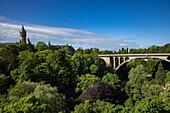 Adolphe-Brücke über das Tal der Petrusse, Luxemburg-Stadt, Luxemburg, Europa