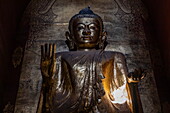 Buddha statue in Ananda Temple, Old Bagan, Nyaung-U, Mandalay Region, Myanmar, Asia