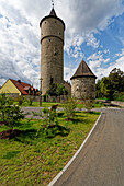 Centturm in der historische Altstadt von Ochsenfurt am Main, Landkreis Würzburg, Unterfranken, Franken, Bayern, Deutschland