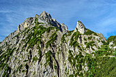 Rocky ridge of the Sasso Scarnia, Feltriner Berge, Belluneser Höhenweg, Dolomites, Veneto, Venetia, Italy