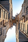 Double exposure of one of Bruges streets.