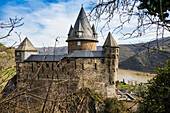 Stahleck Castle, Bacharach, Upper Middle Rhine Valley, UNESCO World Heritage Site, Rhine, Rhineland-Palatinate, Germany