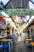 Denia, Costa Blanca, the newly opened food court in the fishing district of Baix La Mar, Spain