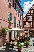 Traditional inn in the old town of Dinkelsbühl, Middle Franconia, Bavaria, Germany