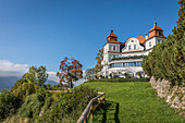 Traditional hotel `Das Tegernsee` above the Tegernsee, Upper Bavaria, Bavaria, Germany