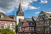 Half-timbered houses on König-Adolf-Platz in the old town of Idstein, Hesse, Germany