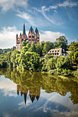 View from the old Lahn Bridge to Limburg Cathedral, Limburg, Lahn Valley, Hesse, Germany