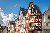 Historic half-timbered houses on Bischofsplatz in the old town of Limburg, Lahntal, Hesse, Germany