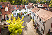View from the Ritter-von-Marx-Bridge to the old town, Bad Homburg, Taunus, Hesse, Germany