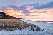 Evening mood on the beach of Zingst, Mecklenburg-West Pomerania, Northern Germany, Germany
