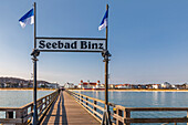 Seebrücke von Binz auf Rügen, Mecklenburg-Vorpommern, Norddeutschland, Deutschland