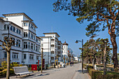 Old villas on the waterfront in Binz on the island of Ruegen, Mecklenburg-West Pomerania, Northern Germany, Germany