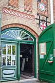 Entrance to historic distress rescue shed, Zingst, Mecklenburg-West Pomerania, Baltic Sea, Northern Germany, Germany