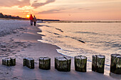 Evening mood on the beach of Zingst, Mecklenburg-Western Pomerania, Baltic Sea, Northern Germany, Germany