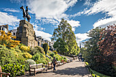 The Royal Scots Grays Monument in Princes Street Gardens, Edinburgh, City of Edinburgh, Scotland, UK