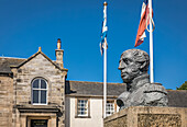 Cochrane Culross Statue in Culross Main Square, Fife, Scotland, UK