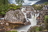 Etive Mor Wasserfall, Glen Etive, Highlands, Schottland, Großbritannien