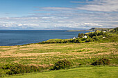 Coastal landscape in the north east of the Trotternish Peninsula, Isle of Skye, Highlands, Scotland, UK