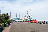 View of Batumi port in spring with ships