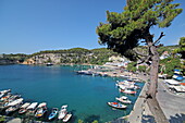 View over the harbor of Patitiri, the capital of Alonissos island, Northern Sporades, Greece