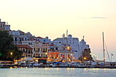 Port view of Skopelos town, Skopelos island, Northern Sporades, Greece