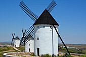 Windmills of Don Quixote, in Campo de Criptina, Mancha, Spain