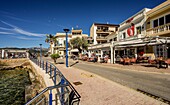 Restaurants on the harbor promenade of Port d&#39;Andratx, Mallorca, Spain