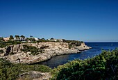 View from the high shore at the sea in the bay of Cala Santanyí, Mallorca, Spain