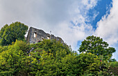 View of the Falkenstein castle ruins in the Ostallgäu near Pfronten, Bavaria, Germany, Europe