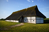 Longhouse, Heuneburg Celtic Open-Air Museum, Hundersingen near Herbertingen, Sigmaringen district, Swabian Jura, Baden-Wuerttemberg, Germany, Europe