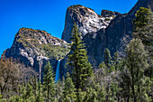 Springtime runoff in Bridalveil Falls in Yosemite National Park
