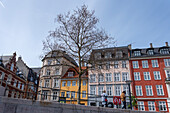 Colorful houses in the Christianshavn district, Copenhagen, Denmark