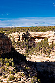 Ancient cliff dwellings of the ancestral pueblos in the Mesa Verde National Park.