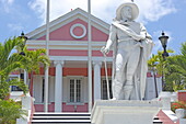 Statue of Christopher Columbus in front of Government House, Nassau, New Providence Island, The Bahamas